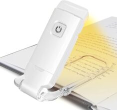 X E L V U N A Clip Reading Light With Adjustable Head And Button Control, Rechargeable Led Book Light For Reading