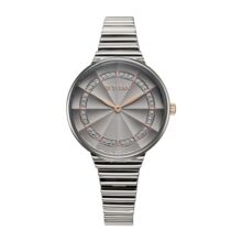 Titan Aura Quartz Analog Grey Dial Stainless Steel Strap Watch for Women-95245KM02