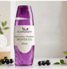Econature Shower Gel & Body Wash For Men & Women | Peach & Avocado, Mimosa & Neroli Blossom, Blackcurrant & Bearberry Variants | Refreshing & Moisturizing Bath Gel | All Skin Types (Blackcurrent & Bearberry Shower Gel)