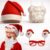 Graphene 3 Pcs Christmas Accessories Combo Santa Cap, Glasses Frame & White Beard Set Santa Spring Goggles Merry X Mas Day New Year Party Celebration Items For Kids Boys Girls Adults Fun Props