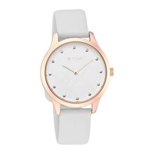 Titan Athleisure White Dial Analog Rubber Strap Watch for Women-NS95125WP01