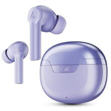 boAt Airdopes 300, Cinematic Spatial Audio, 50HRS Battery, 4Mic AI ENx, Fast Charge, App Support, Low Latency, IPX4, v5.3 Bluetooth Earbuds, TWS Ear Buds Wireless Earphones with mic (Purple Haze)