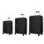 Verage V-Lite Firestone Combo Set of 3 (Cabin + Medium + Large Check-in) Bold Black Hardsided Trolley Bags for Travel, Suitcases with Spinner Wheels, Anti-Theft Luggage (20/24/28 Inche)