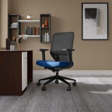 Interio by Godrej Greta Mid Back Black Body Fabric Ergonomic Chair (Royal Blue)