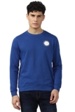 Van Heusen Men’s Polycotton Regular Round Neck Hoodie, Blue L