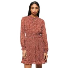 Pepe Jeans Women’s Polyester Modern Above The Knee Dress (PL953462_Burgundy RED