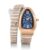 French Connection Eternelle Curve | Blue Dial with Rose Gold Case | Flexible Wrap Bracelet Strap | Crystal Accent Design | Roman Numerals Analog Watch for Women – FCN0142URTM