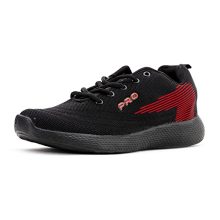 Pro by Khadim’s Textile EVA Sole Contrast Black Sports Sneakers for Men – Size 8