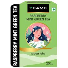 TE-A-ME Green Teabags Raspberry and Mint Flavour | Green Tea Bags 25 pcs