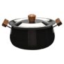 Wonderchef Ebony Hard Anodized Non-Stick Biryani Handi with Lid – 5L | Black, 1 Piece