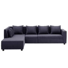 Wakefit Sofa Set | 1 Year Warranty |3 Seater Sofa For Living Room, Wooden Sofa Set, 3 Seater + Left Aligned – Skiver(Jio : Purple Grey)