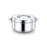 Praylady Vintage Insulated Hot Pot Casserole 1.5 Litre – Stainless Steel Thermal Food Warmer with Lid | Leak-Proof & Durable Serving Bowl for Lunch, Dinner, Parties | Elegant Silver Finish