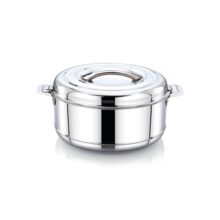 Praylady Vintage Insulated Hot Pot Casserole 1.5 Litre – Stainless Steel Thermal Food Warmer with Lid | Leak-Proof & Durable Serving Bowl for Lunch, Dinner, Parties | Elegant Silver Finish