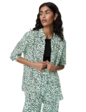 Marks & Spencer Printed Collared Blouse Green Mix