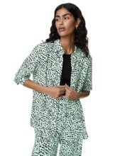 Marks & Spencer Printed Collared Blouse Green Mix