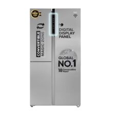 Haier 598 L 3 Star Frost Free Expert Inverter Smart Sense AI enabled 3-Door Side by Side Refrigerator (HRT-683ISU1, Inox Steel, Magic Convertible Zone, Deo Fresh Technology, 2026 Model)