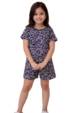 Ninos Dreams Cotton Knit Half Sleeves Zig Zag Stripes Print Night Suit- Multicolor