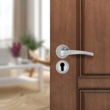 amazon basics Door Handle for Main Door | Main Door Handle | 4.9 inch Length of Handle for Grip | Brass | crom Finish |