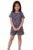 Ninos Dreams Cotton Knit Half Sleeves Zig Zag Stripes Print Night Suit- Multicolor