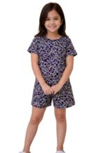 Ninos Dreams Cotton Knit Half Sleeves Zig Zag Stripes Print Night Suit- Multicolor