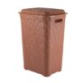 Cello Eliza Plastic Laundry Basket with Lid, Brown, 50 Ltrs | Lightweight and Portable | Storage Organizer | Convenient Handling | Useful For Storing Clothes, Toys, Books
