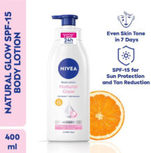 NIVEA Natural Glow, Cell Repair Brightens Skin, 50x Vitamin C Body Lotion with SPF 15(400 ml)