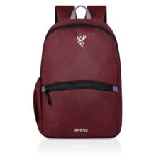 Spenz Saffron Mini Laptop Casual Backpack for Office School & College | Bag for Men & Women (Red)