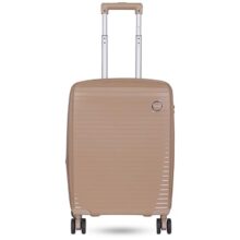 Polo Class 20-Inch Trolley Bag | Expandable Hardshell Luggage | Polypropylene Material | 360-Degree Rotating Wheels, Number Lock & Securitec Zipper – Beige