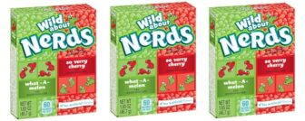 Nerds Wild Cherry and Watermelon Candy, Tiny Tangy Crunchy, No Artificial Flavours, Travel Pack, 46g, 3 Count, Product of USA from Decadent Foods