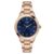 TIMEX Analog Watch for Women with Blue Round Dial & Rose Gold Stainless Steel Bracelet Band Water Resistant Women’s Wrist Watches – TWEL98SMU08