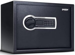 Speedy 34 Litres | Digital Locker For Home And Office With 2-Way Access | Password And Emergency Key | Safe Locker For Home With Digital Keypad And Led Light | 34 Litres (Black)