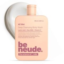 Be Neude All Wet 100ml De-Tan Body Wash with Milk, Lactic Acid, Vitamin C for Skin Brightening, Dark Spot & Pigmentation Reduction; Deep Cleansing Shower Gel Prevents Dryness & Body Acne for Men & Women