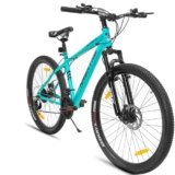 Geekay Speed 2.0 Multispeed 26T Mountain Bicycle for Men with 21 Speed Gears, 17 Inches Steel Frame, Front Suspension and Dual Disc Brakes, Ideal Rider Age 10+ Years – Aqua Blue
