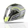 Tvs Racing Anti Matter Fullface Helmet For Bike & Motorcycle Riders-Dot &Isi Certified-Lightweight Abs Shell,Uv Resistant-Ventilated Comfort Liner,Quick-Release Visor &Chin Strap(Grey & Neon/Xl)