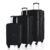 HRX Icon 3Pc Set Haileys Black Polypropylene Hard Shell Suitcase Set – Premium Travel Trolley Bags with 4 Spinner Wheels, Number Lock & Water Resistant Body