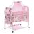 NHR Cozy New Born Baby Cradle, Baby Swing, Baby Jhula, Baby Palna, Baby Bedding, Baby Bed, Crib, Bassinet with Mattress, Pillow, Mosquito Net for (0-9 Months | Pink) – Cotton