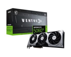 MSI GeForce RTX 5060 Ti 8G Ventus 3X OC Graphics Card – NVIDIA, GDDR7 128-bit Memory, 28Gbps, PCI Express Gen 5 x16 (uses x8), Up to 2617 MHz, Triple Fan Cooling, DisplayPort 2.1b, HDMI 2.1b