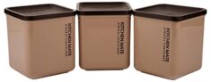 Asian Plastowares – Airtight Rectangular Storage Containers | Set of 3 | 1300ml each | Storage Container for Kitchen | Ideal for dry fruits, chocolates, biscuits, namkeen, snack | BPA Free| Brown