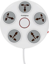 Crompton Power C 5  Socket Extension Boards(White, Grey, 2 M)
