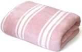 Cortina Stripe Printed Towels for Bath (70 x 140 cm) 380 GSM Microfiber, Ultra Soft, Highly Absorbent & Quick Dry for Gym, Beach & Bathroom Towels for Men, Women & Kids (Pink Big Stripe)