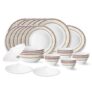 Larah By Borosil Elega Fluted Series Opalware Dinner Set | 31 Pieces For Family Of 6 | Microwave & Dishwasher Safe | Bone-Ash Free | Crockery Set For Dining & Gifting | Plates & Bowls | White