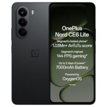Oneplus Nord Ce6 Lite | 6Gb+128Gb | Hyper Black | Segment’S Fastest Dimensity 7400 Apex Processor | 7000Mah Battery | Segment’S Highest 144Hz Refresh Rate | 50Mp Main Camera, 4K Video Recording