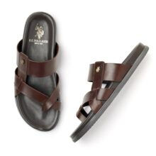 U.S. POLO ASSN. Mens IKER Brown Slippers – (UK9) (US10) (2FD24644K04)