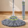 Vivela Microfiber Twist Mop for Floor Cleaning | Self-Squeeze Mop with Super Absorbent Microfiber Head | Lightweight & Durable Stick | Wet & Dry Mop for Home, Kitchen & Bathroom