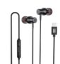 Amazon Basics Ep2 In Ear Type C Wired Earphones With Mic, Tangle Free 1.18 Metre Cable, Metallic Design, 10Mm Drivers, In Line Mic & Volume Controller (Black)