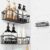 Sulfar 3 in 1 Self Adhesive Organizer Combo Racks and Shelves for Wall/Stand for Bathroom Without Drill Soap Holder for Bathroom with Tooth Brush Holder Accessories (Black)