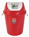 Milan Plastic Swing Lid Garbage Dustbin 80 Litre Red