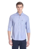U.S. Polo Assn. Button Down Collar Vertical Stripe Shirt Blue