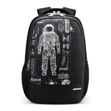 Gear Anatomy Space 19″/38L Large Water Resistant School Bag | Casual Backpack | Daypack | Travel Backpack | Kids Bag for Boys/Girls (Black – Black)