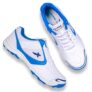 Vector X Pull up Cricket Shoes Synthetic Leather Upper/PVC Sole Studs for Men Velcro & Lace up | Lightweight & Durable Footwear| Ideal for Turf, Ground & Hard Surfaces (White-Blue, Size-6)